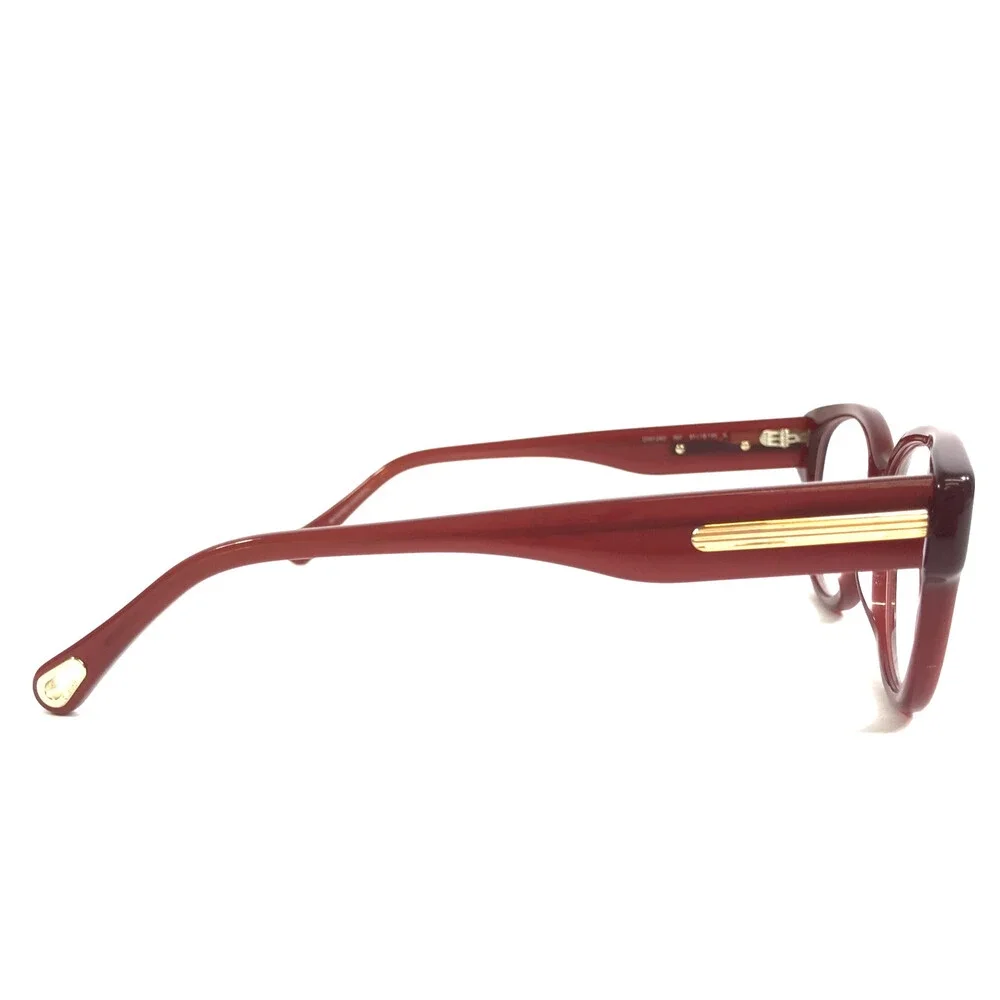 Chloe Eyeglasses Frames CH0124O 007 Polished Red Gold Square Full Rim 51-18-140